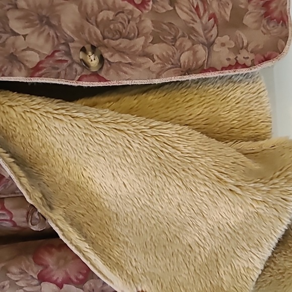 Coldwater Creek Faux Suede Jacket Floral Print Fur Lined Womens Size Extra Large - Picture 6 of 15